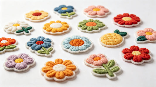 Assorted 3D puff embroidery patches with raised stereo effects