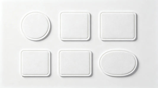 Collection of classic regular shapes for standard 3D puff embroidered patches