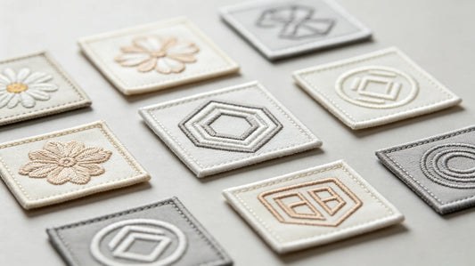 Embroidered, woven, 3D puff and PVC patches prepared for cleaning
