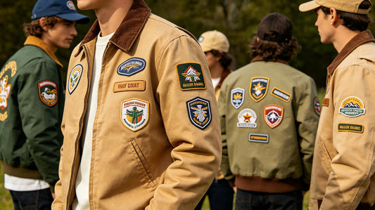 Bulk custom embroidered patches on team uniforms