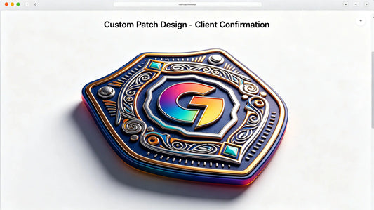 High-resolution digital artwork mockup preview before physical patch production