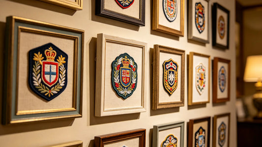 Framed collection of custom embroidered patches