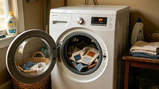 Using washing machine gentle cold cycle for embroidered patch clothes