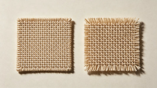 Macro close-up comparison between standard density and premium high-density woven patch texture