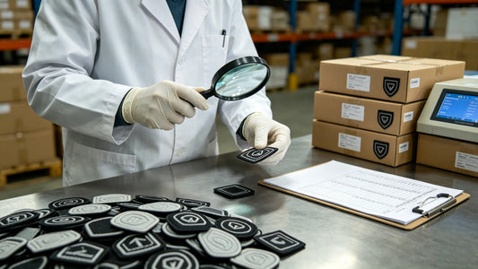 Staff conducting random sampling inspection on bulk delivered patches