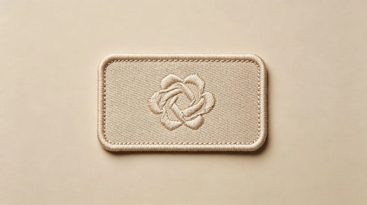 Monochrome merrow border using same tone thread as main patch base color