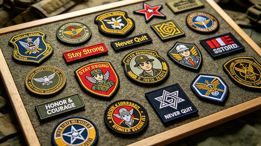 Assorted creative tactical morale patches with diverse themes