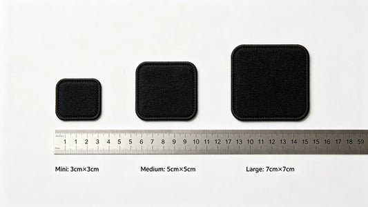 Measuring different sizes of custom patches with a ruler