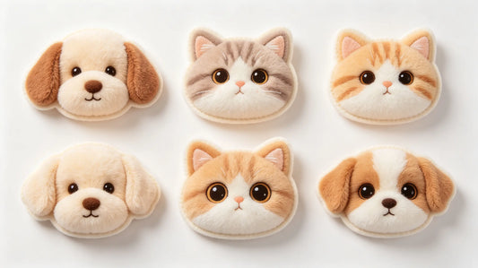 Full collection of custom dog and cat themed 3D puff patches