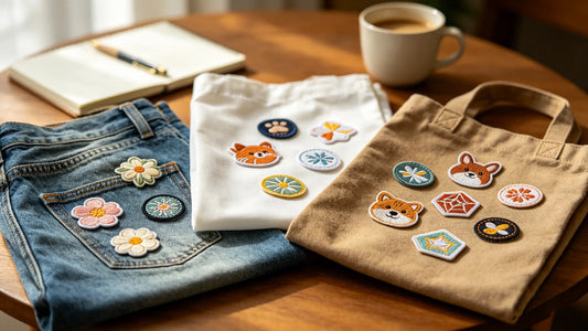 Sew on patches applied on various fabric types including denim and nylon