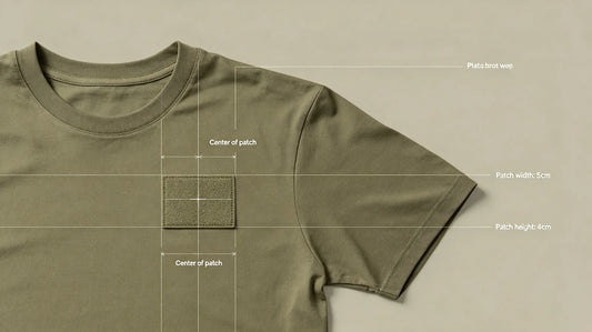 Industry standard custom patch position and size for left chest uniform placement