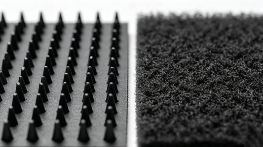 Macro close-up of hook side and loop side Velcro patch backing texture