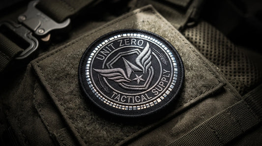 Close-up of a high-quality tactical reflective embroidery emblem.