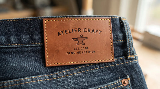 Rectangular laser cut leather patch with clean precise edges