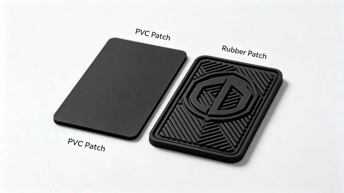 Visual difference between flat 2D and raised 3D custom PVC rubber patches