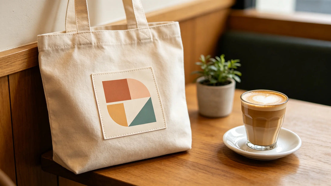 Versatile 2D flat embroidery patch on canvas tote for everyday use