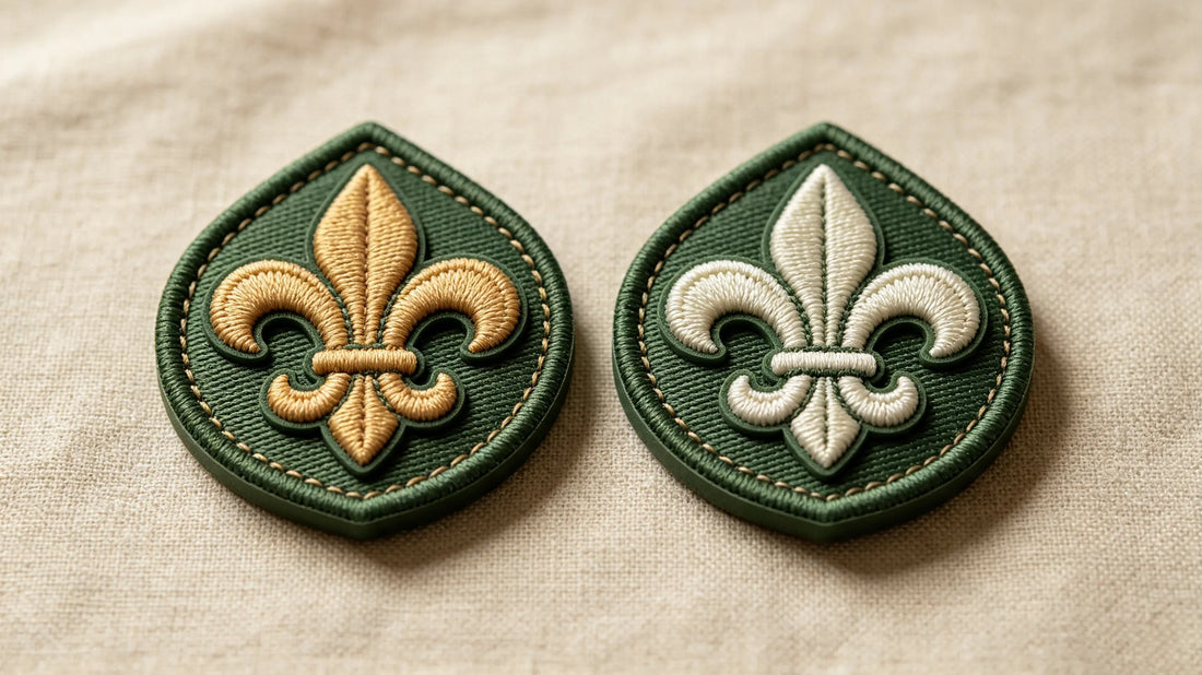 Assortment of youth club and scout 3D Embroidered Patches, clear thread-wrapped foam raised texture