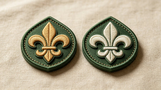 Assortment of youth club and scout 3D Embroidered Patches, clear thread-wrapped foam raised texture