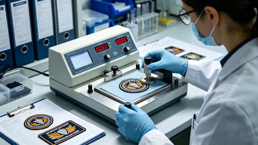 Industrial fastness testing for custom 3D embroidered badges