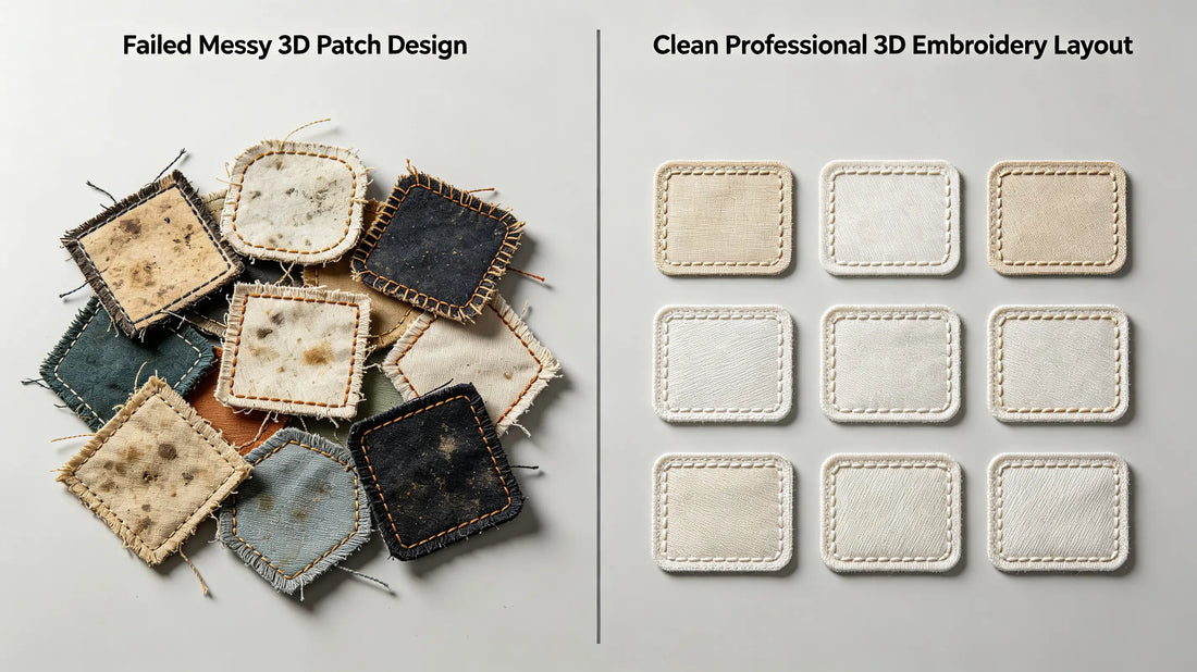 Wrong vs correct design for custom 3D embroidered patches
