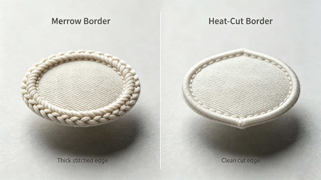 Merrow edge vs heat cut edge on 3D embroidered patches