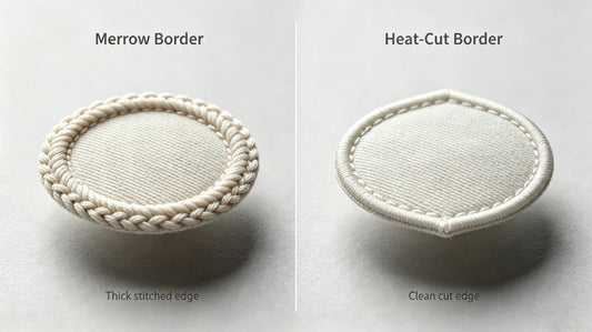 Merrow edge vs heat cut edge on 3D embroidered patches