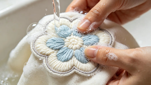 Gentle hand washing process for 3D embroidered patches