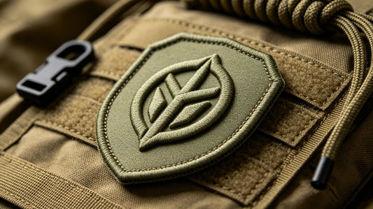 Single tactical unit crest 3D raised embroidery patch for military and law enforcement, foam embroidery texture laid on heavy coyote brown tactical nylon fabric.