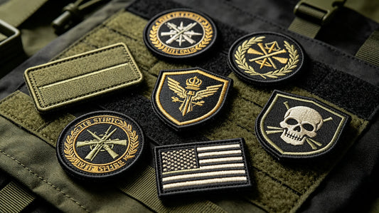 Collection of tactical morale and unit crest 3D Embroidered Patches with foam raised texture, military themed graphic designs