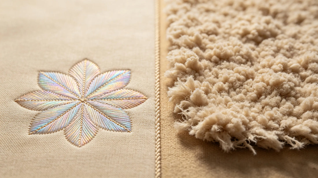 Good vs bad surface texture comparison on 3D embroidered patches