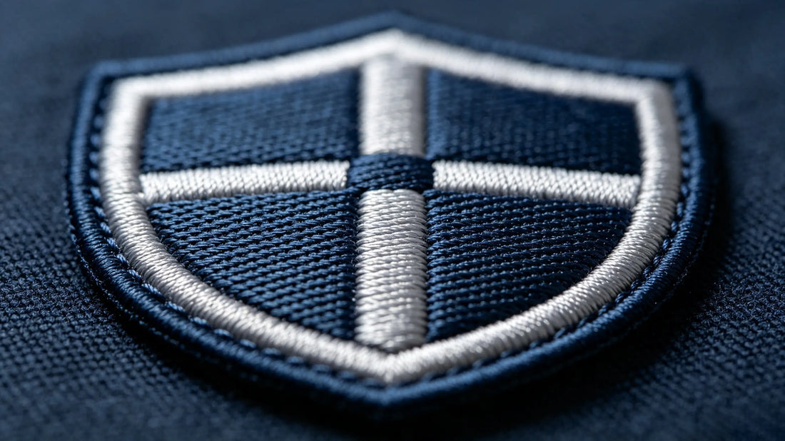 Uniform high-density stitch texture on premium pure 3D embroidered badge