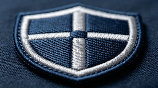 Uniform high-density stitch texture on premium pure 3D embroidered badge