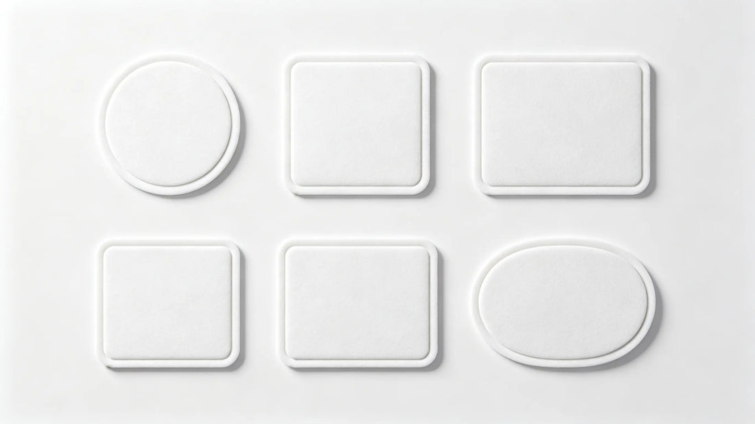Collection of classic regular shapes for standard 3D puff embroidered patches