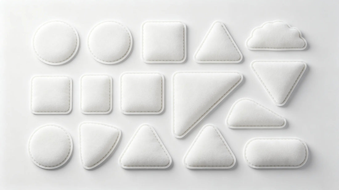 Full collection of classic and creative shapes for custom embroidered patches