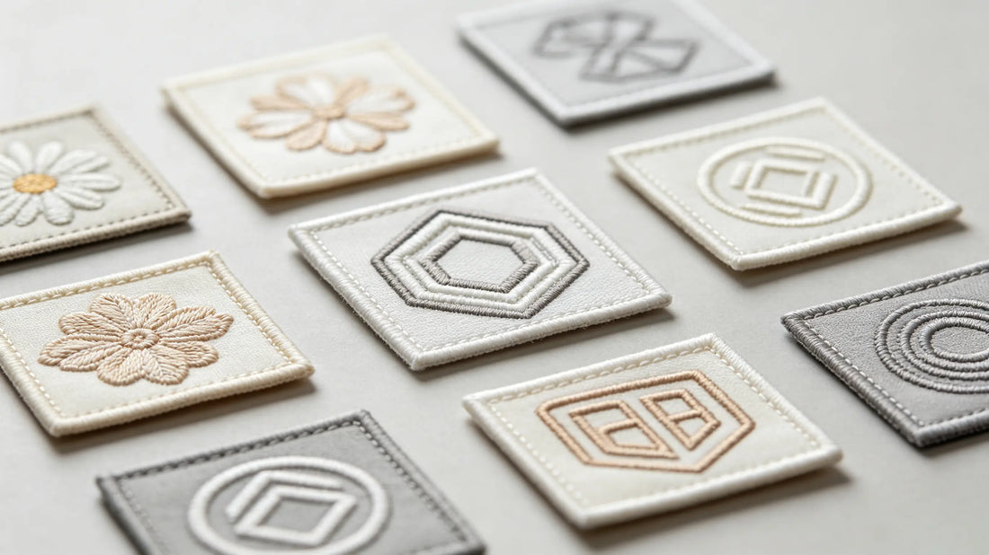Embroidered, woven, 3D puff and PVC patches prepared for cleaning