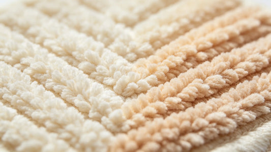 Ultra fluffy premium chenille patch texture close-up view