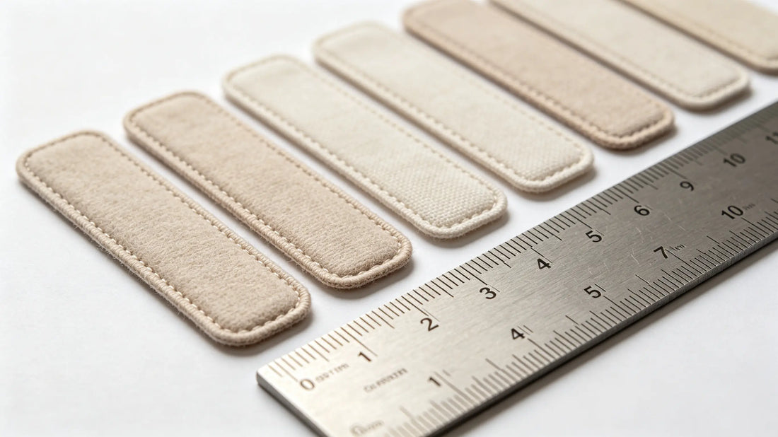 Ruler measuring various mainstream standard size custom patches for reference