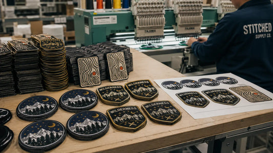 Freshly produced premium custom embroidered patches