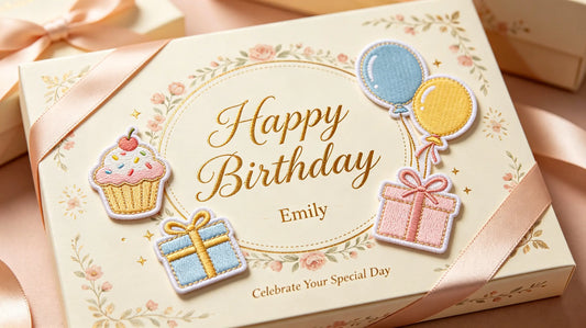 Personalized custom patch set as unique birthday souvenir gift