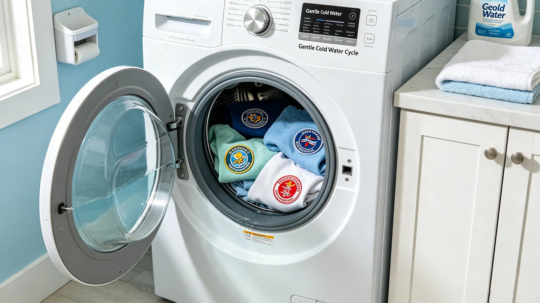 Preparing patched garments for gentle cycle machine washing