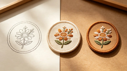 From sketch to finished custom embroidered patch