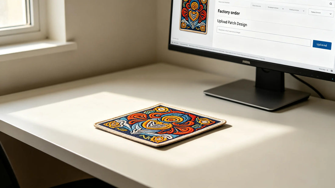 Client submitting original high-resolution patch design file for factory evaluation