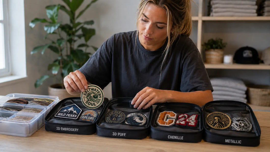 Storing different types of custom embroidered patches