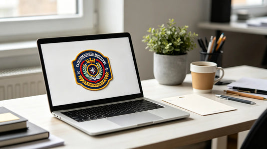 Digital artwork mockup preview displayed on designer’s monitor before physical sample