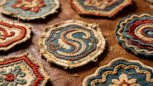 Premium vintage washed distressed pure 3D embroidered patches with natural retro texture