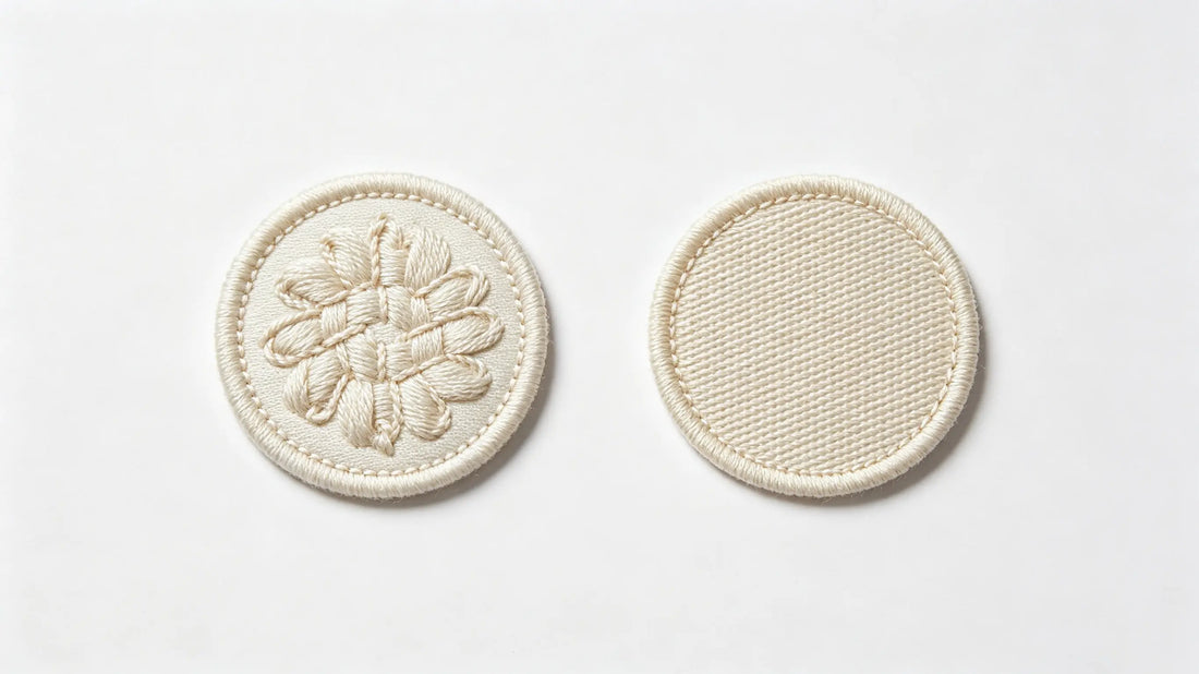 Direct comparison of embroidered patch and woven patch surface texture