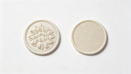 Direct comparison of embroidered patch and woven patch surface texture