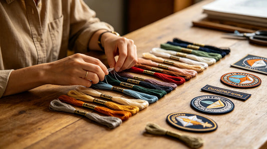 Selecting embroidery threads for custom patch design