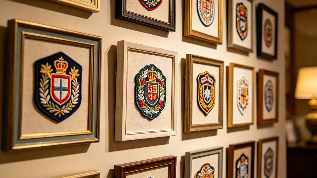 Framed collection of custom embroidered patches