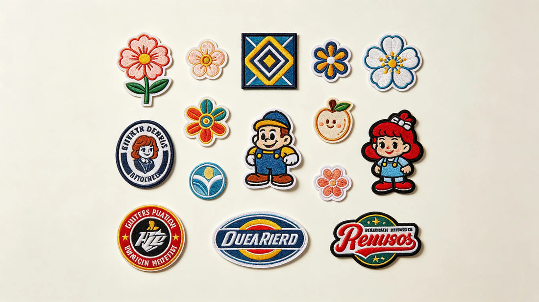 Assorted embroidered and PVC iron on patches for clothing decoration